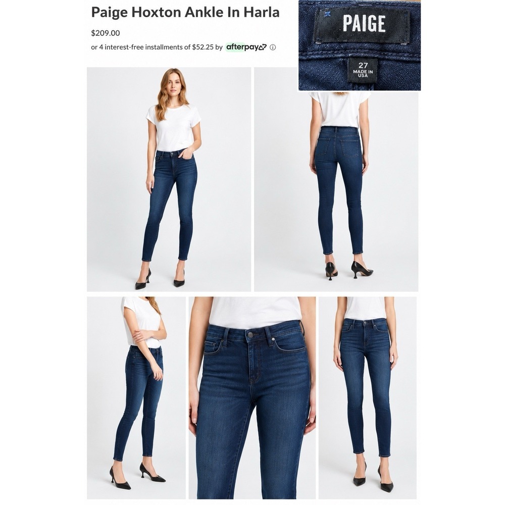 PAIGE Hoxton Ankle Harla Jeans Womens 32 Dark Wash High Rise Skinny Stretch